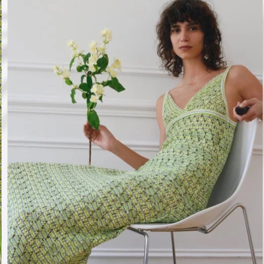 Green Knit Sleeveless Dress